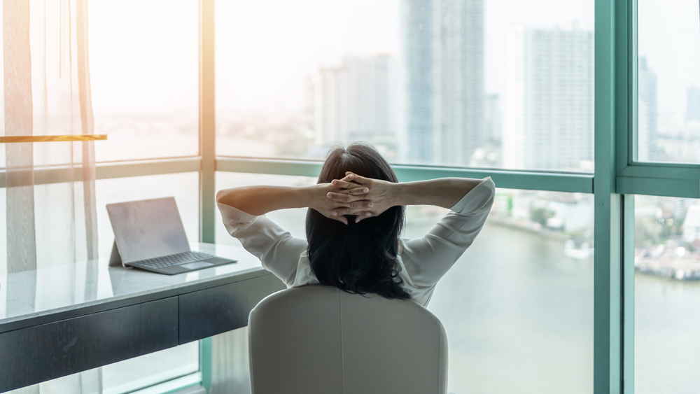 woman relaxing on chair